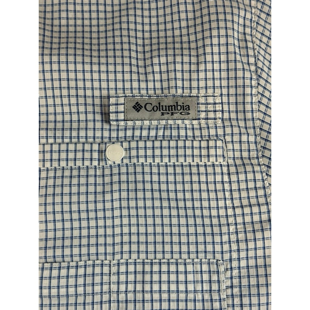 COLUMBIA PFG Super Tamiami Shirt Mens M Blue Check Florida Gators Fishing - Picture 11 of 13